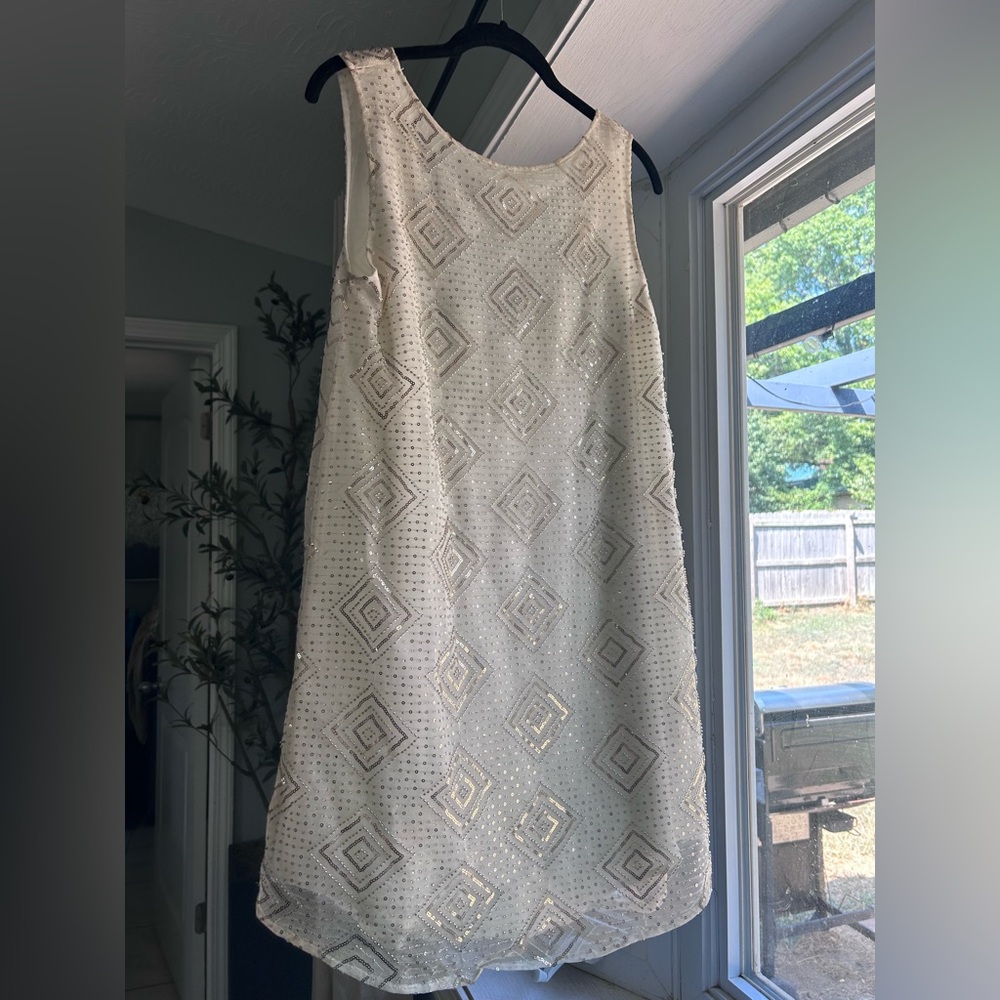 Cupcakes & Cashmere Cream Geometric Mini Dress